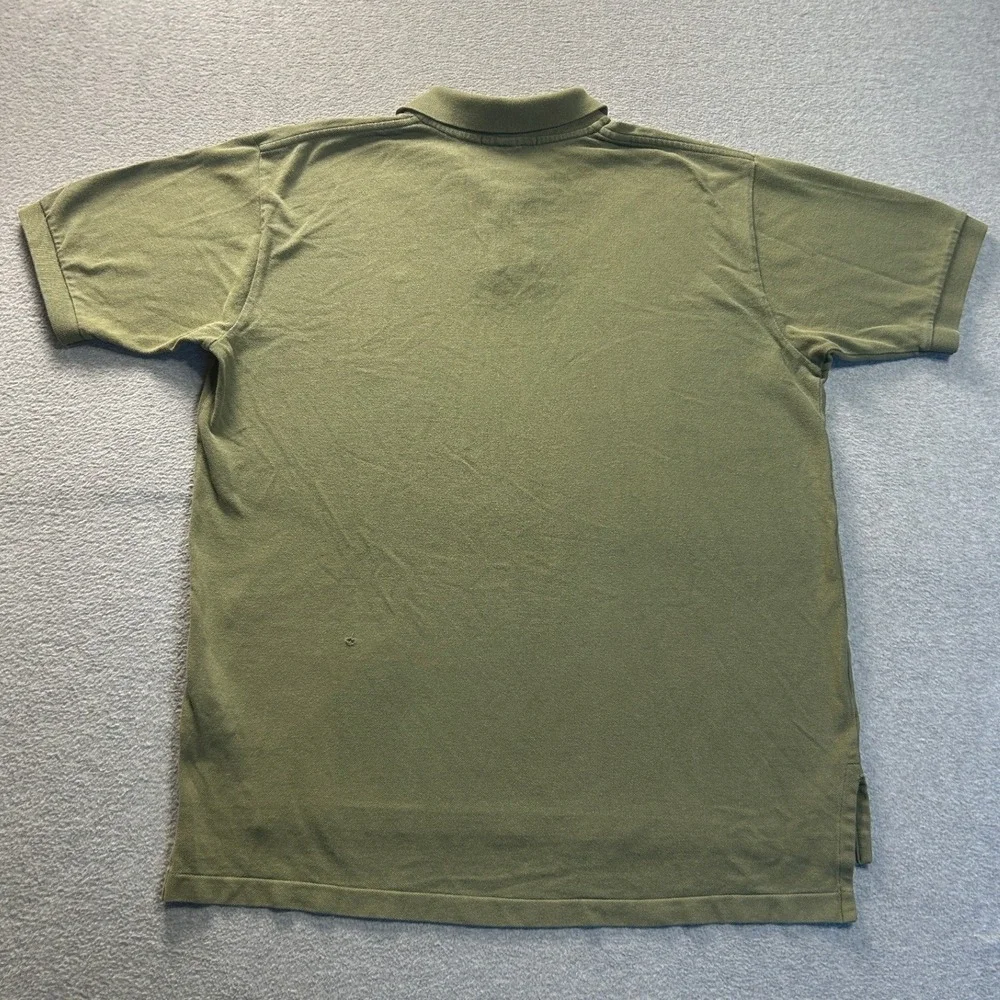 Polo Ralph Lauren Polo Shirt Mens Large Olive Green 100% Cotton Navy Pony Logo